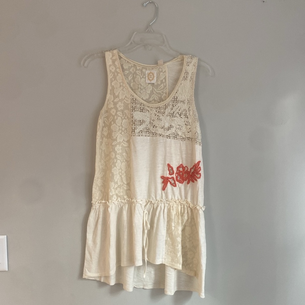 Anthro - Ric Rac Beaded Tunic Tank